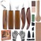 Wood Carving Tools 13pcs Wood Carving Kits - Includes Hook Carving Knife Detail Wood Knife Whittling Knife Oblique Knife Trimming Knife Chip Carving Knife for Beginners Spoon Bowl Woodworking